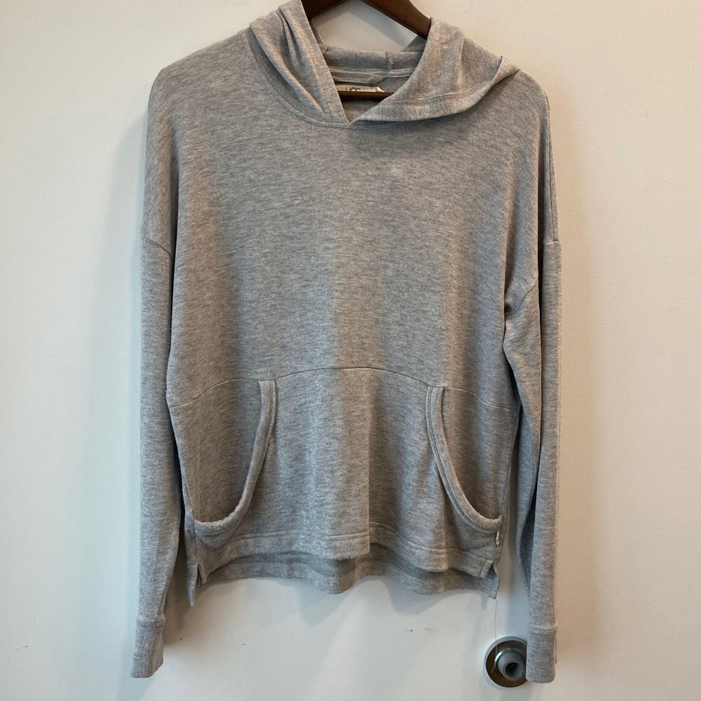 UGG Hoodie Women Large Gray Casual Pullover Knit Kangaroo Pocket Loungewear Cozy